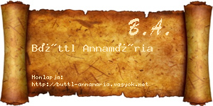 Büttl Annamária névjegykártya